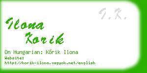 ilona korik business card